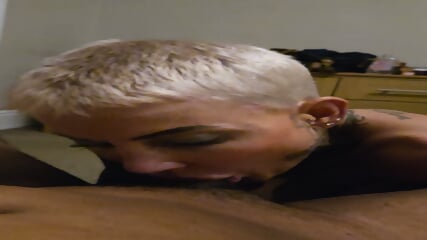 Lesbian Tattooed Girl Gives Blowjob