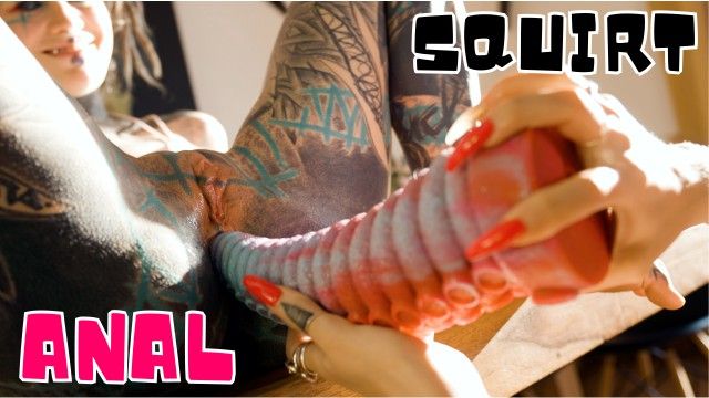 Lesbians Use Big Anal Toys, Squirt On Each Other