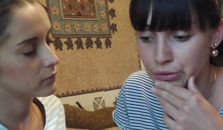 Lesbian Couple Tongue Kissing Intensely