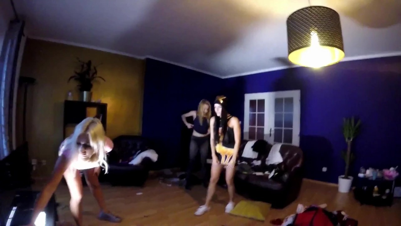 Lesbians Dance In Thongs, Upskirt Action At Party