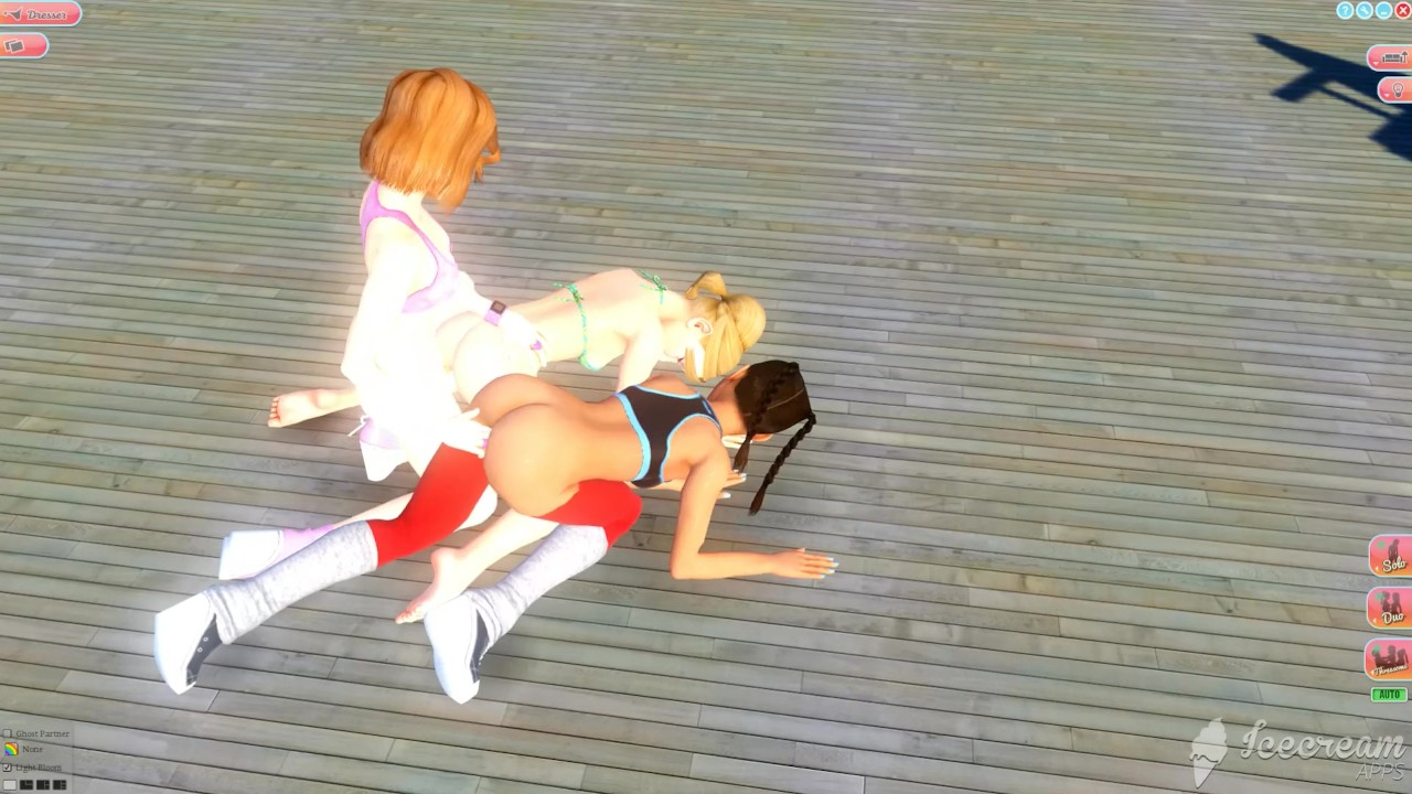 Lesbian Cartoon Trio Enjoy Oral Sex