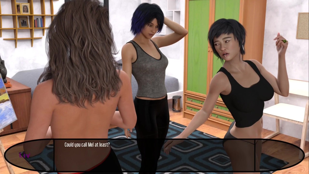 Lesbian Visual Novel Scene With Girl On Girl Action