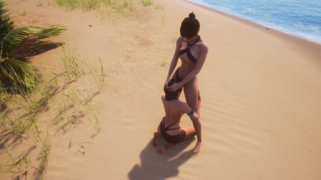 Lesbians Lick Pussy on Beach